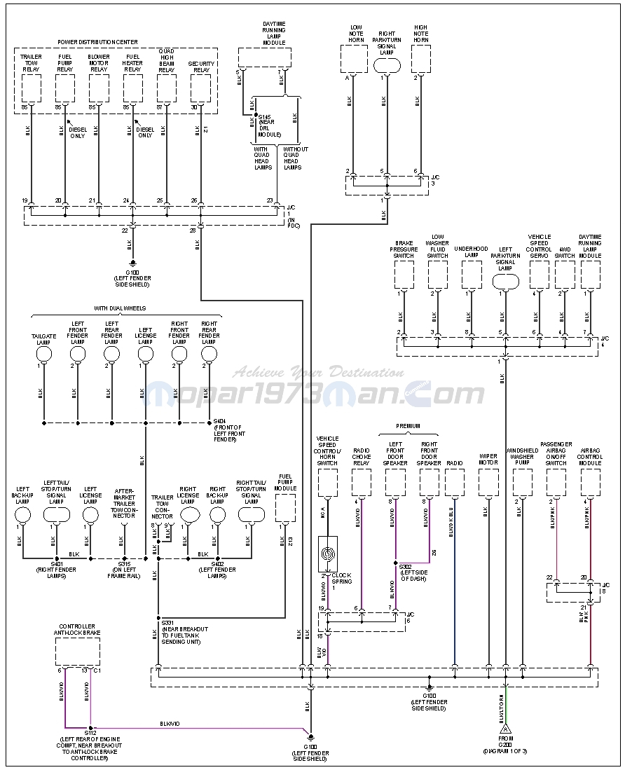 1999 Dodge Cummins Wiring Maps - Electrical - Mopar1973Man.Com LLC