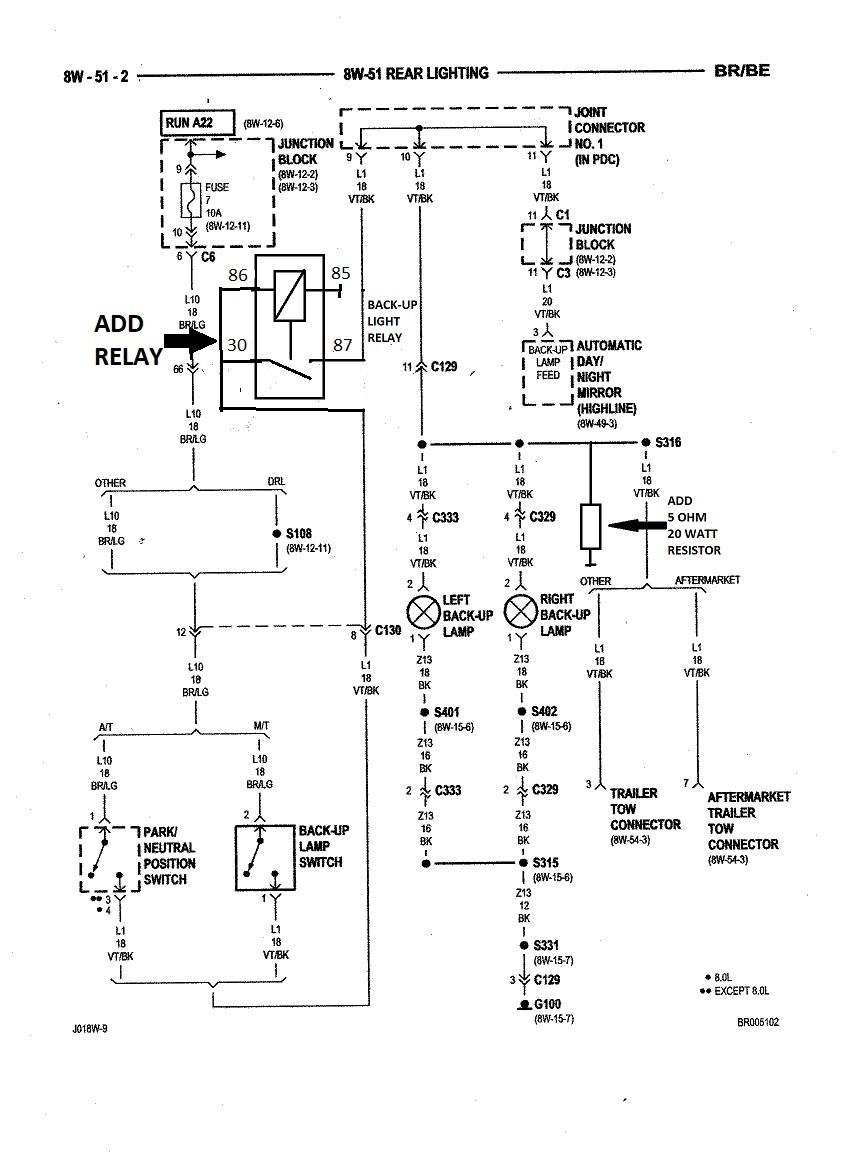 2001 Back-Up lights on all the time - 2nd Generation Dodge Non ...